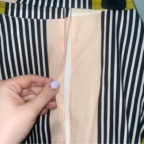 Modcloth x Collectif Eva Juicy Pink and Green Stripes Swing Skirt XXS - Picture 6 of 9